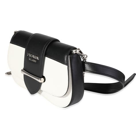 prada sidonie belt bag white black|PRADA City Calfskin Sidonie Belt Bag White Black.